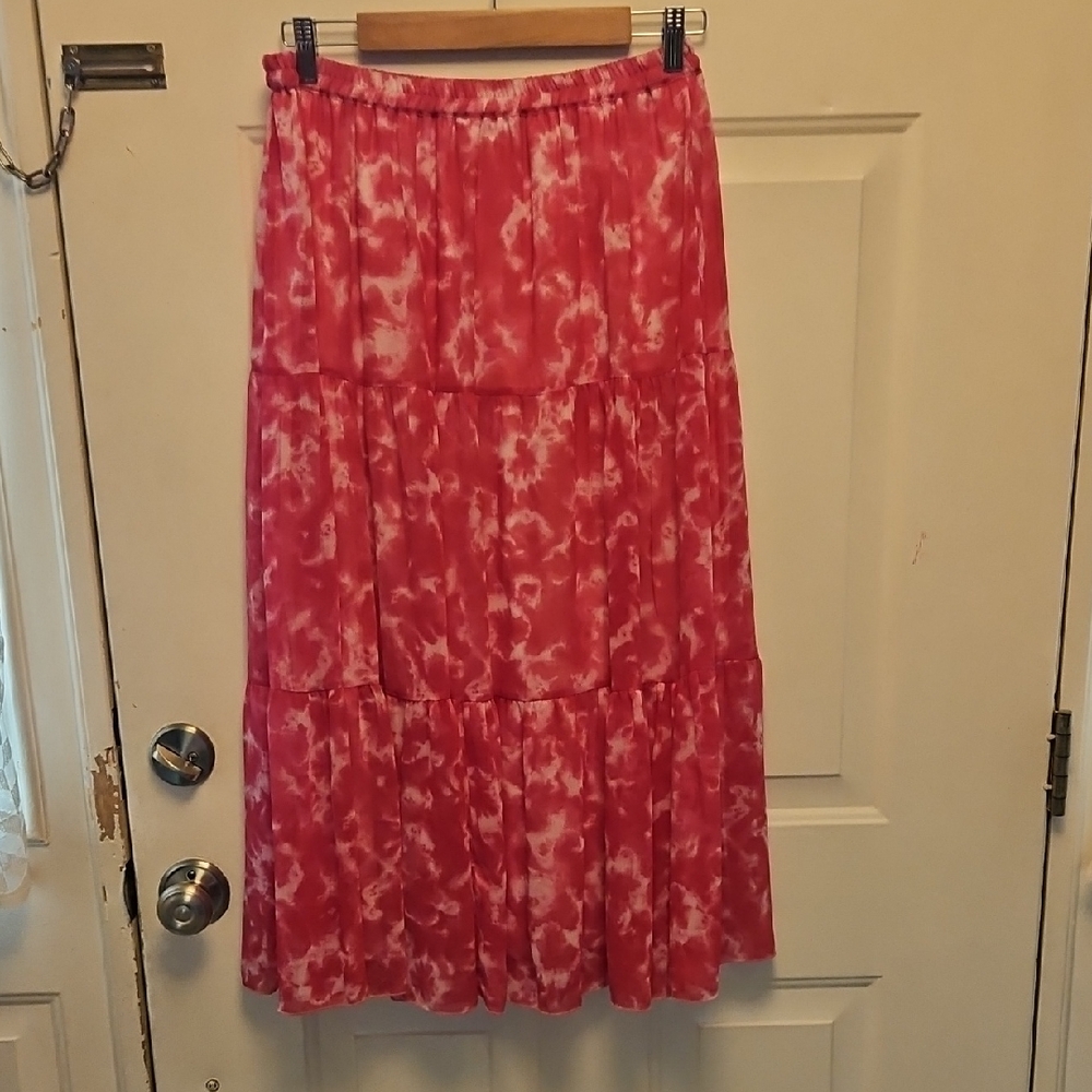 Linea by Louis Dell'Olio Pink Tie-Dye Long Skirt